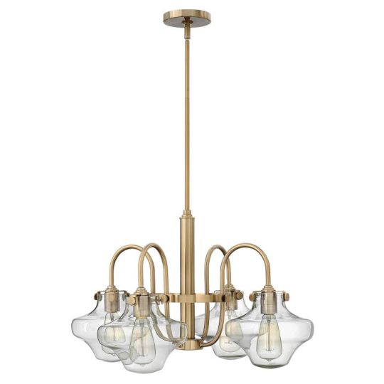 Hinkley Lighting Congress 4 Light Clear Glass Chandelier - Brushed Caramel 