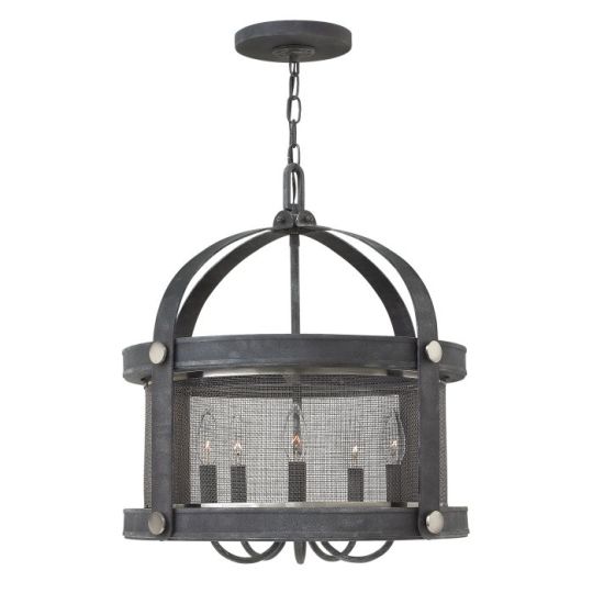 Hinkley Lighting Holden 5 Light Chandelier - Aged Zinc