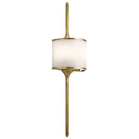 Kichler Mona 2 Light Wall Light - Natural Brass