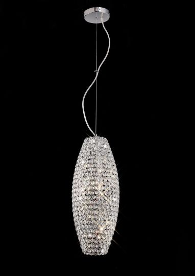 Diyas IL30410 Kos Pendant 4 Light Polished Chrome/Crystal