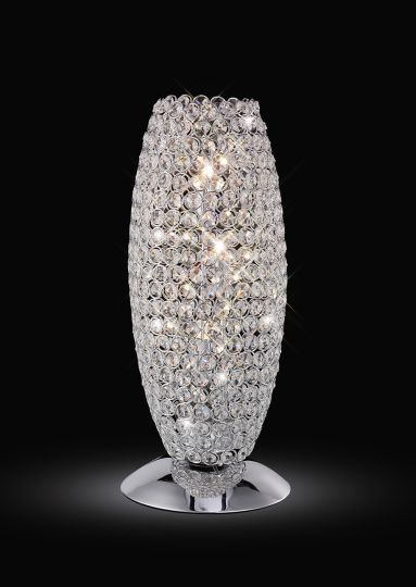 Diyas IL30411 Kos Table Lamp 3 Light Polished Chrome/Crystal