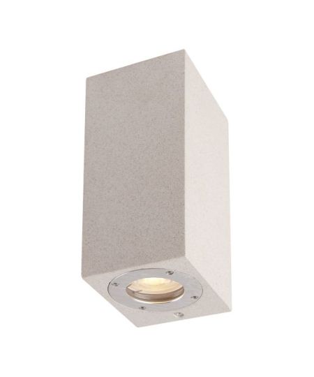 Mantra Levi Rectangular Wall Lamp 2 x GU10 (Max 12W) IP65 White Concrete 2yrs Warranty