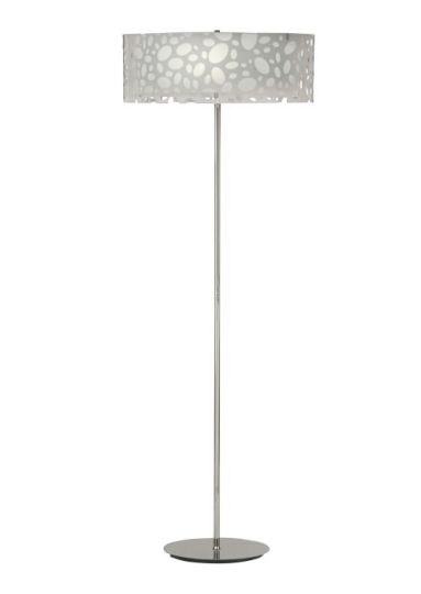 Mantra Lupin Floor Lamp 4 Light E27 Gloss White/White Acrylic/Polished Chrome CFL Lamps INCLUDED