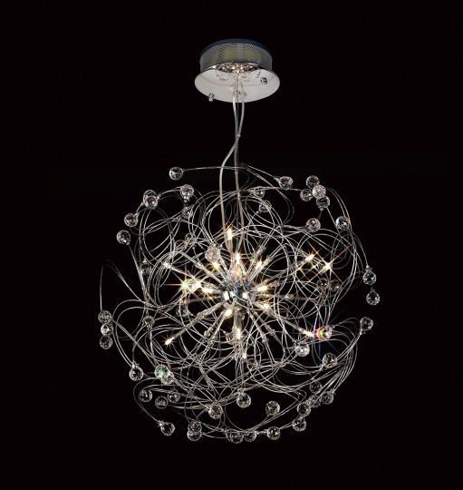 Diyas IL30171 Messe Pendant 17 Light Polished Chrome/Crystal