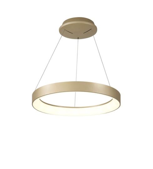 Mantra Niseko Ring Pendant 45cm 30W LED 3000K-6000K Tuneable 2100lm Remote Control Gold 3yrs Warranty