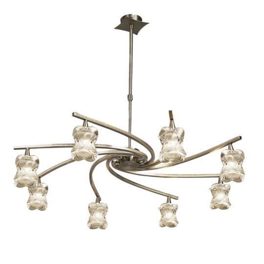 Mantra Rosa Del Desierto Telescopic Pendant 8 Light G9 Antique Brass