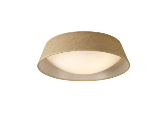 Mantra Sabina Ceiling 3 x E27 (Max 20W) Brown Linen Shade/White Acrylic