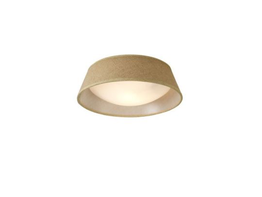 Mantra Sabina Ceiling 2 x E27 (Max 20W) Brown Linen Shade/White Acrylic