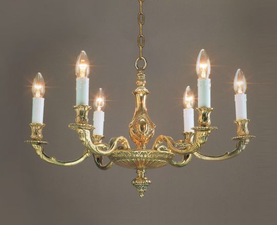 Impex Lighting - Sandringham 6lt Polished Brass