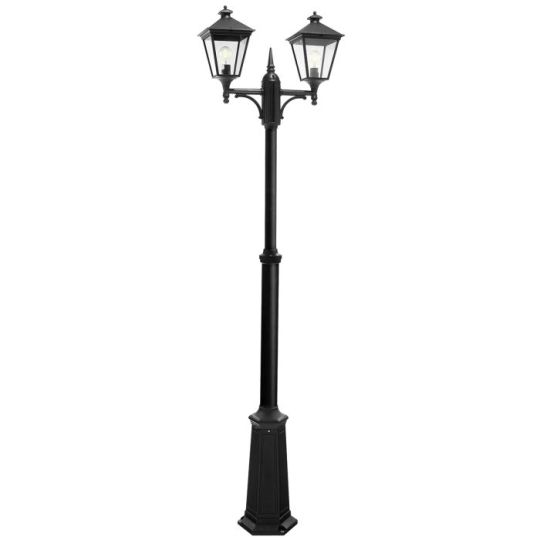 Norlys Turin 2 Light Twin Lamp Post - Black 