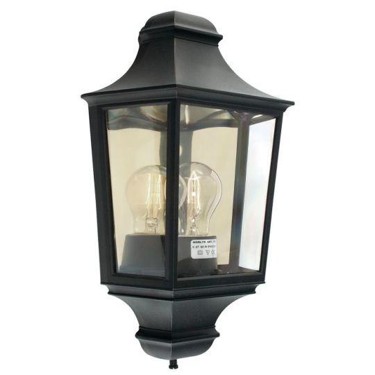 Norlys Turin 1 Light Half Lantern - Black 