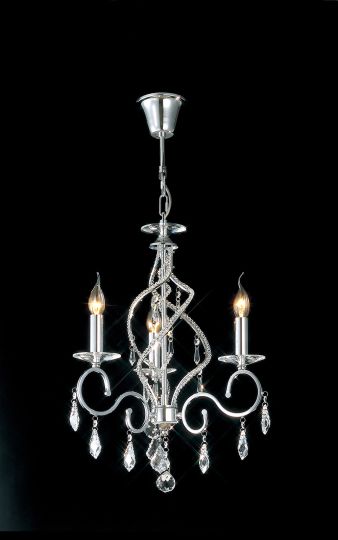 Diyas IL30313 Torino Pendant 3 Light Polished Chrome/Crystal