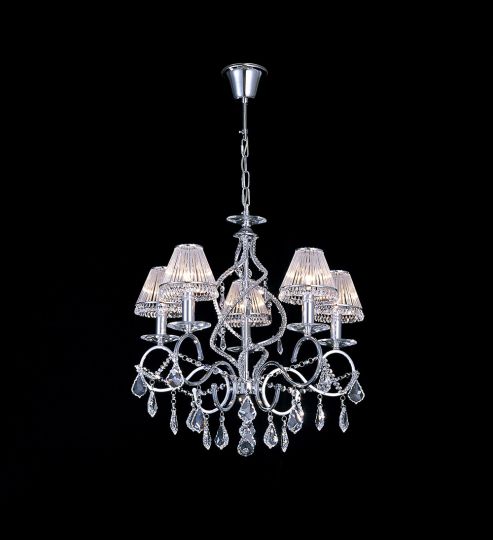 Diyas IL30315 Torino Pendant 5 Light Polished Chrome/Crystal