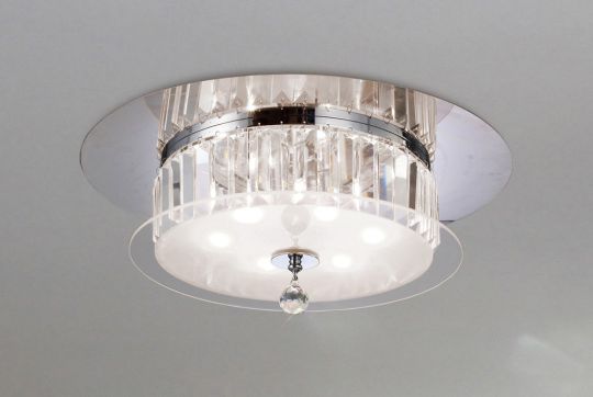 Diyas IL30242 Tosca Ceiling Round 6 Light Polished Chrome/Glass/Crystal