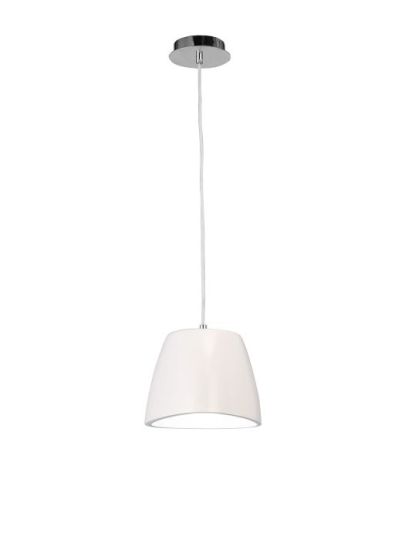 Mantra Triangle Pendant Small 1 Light E27 Gloss White/Polished Chrome