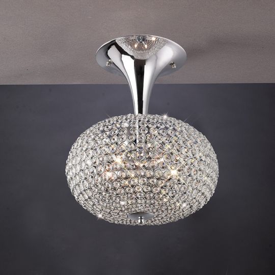 Diyas IL30416 Vado Semi Ceiling 5 Light Polished Chrome/Crystal