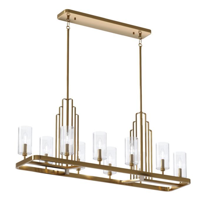 Everett 10 light unique modern linear chandelier foundstone deals finish